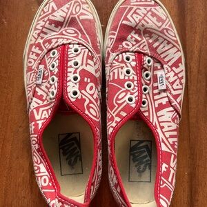 Vans Red and White Casual Sneakers